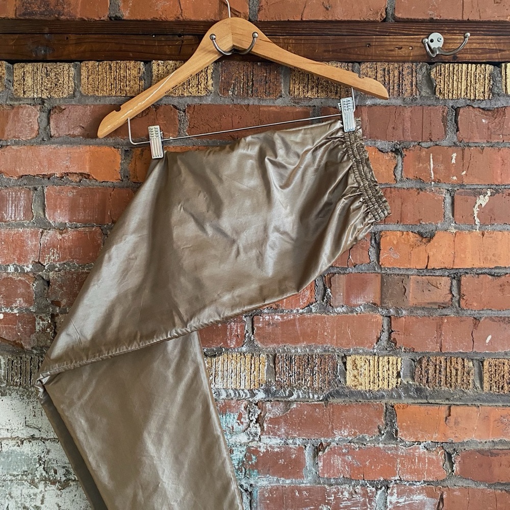 Zoran Vintage 100% Silk Oil Slick Taupe Trousers